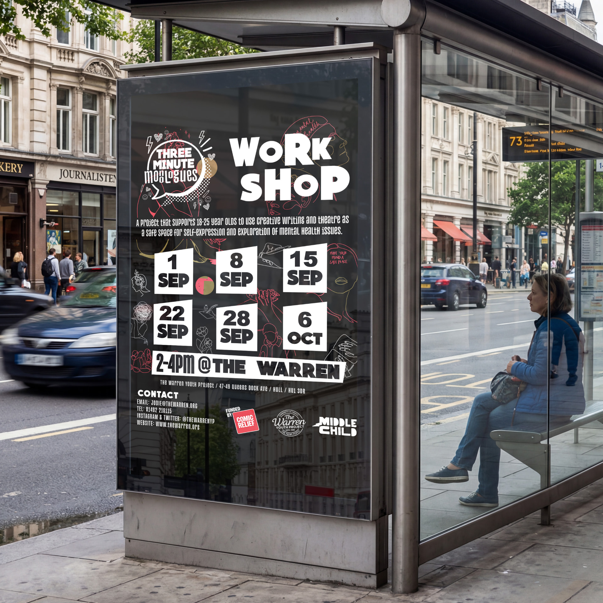 3 MINUTE MONOLOGUES, Campaign & Workshop Design